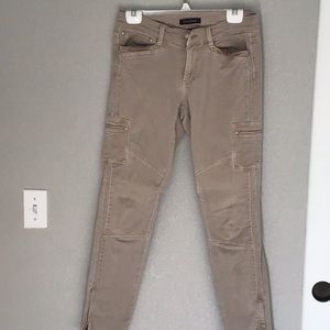 WHBM tan cargo skinny jeans. Size 4